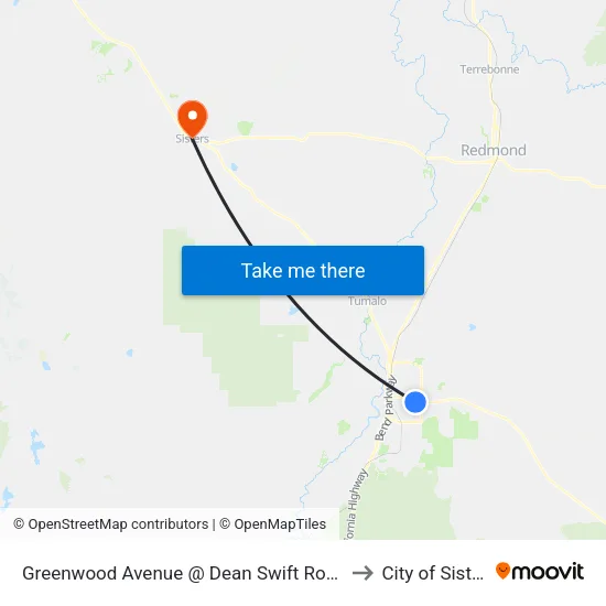 Greenwood Avenue @ Dean Swift Road (S) to City of Sisters map