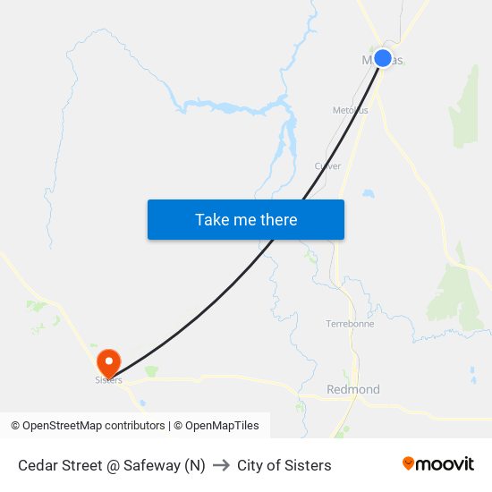 Cedar Street @ Safeway (N) to City of Sisters map