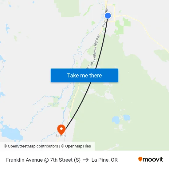 Franklin Avenue @ 7th Street (S) to La Pine, OR map