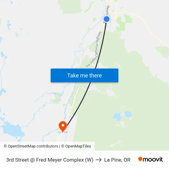 3rd Street @ Fred Meyer Complex (W) to La Pine, OR map