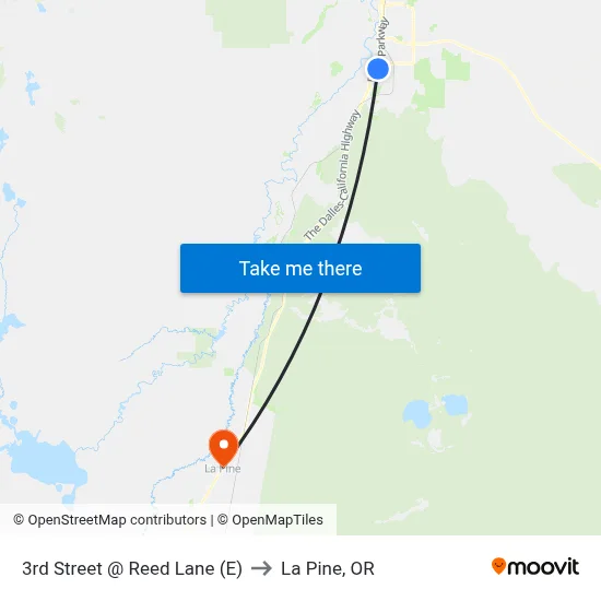 3rd Street @ Reed Lane (E) to La Pine, OR map