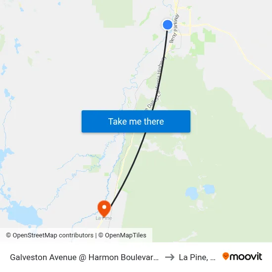 Galveston Avenue @ Harmon Boulevard (S) to La Pine, OR map