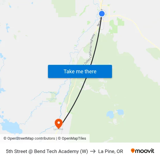 5th Street @ Bend Tech Academy (W) to La Pine, OR map