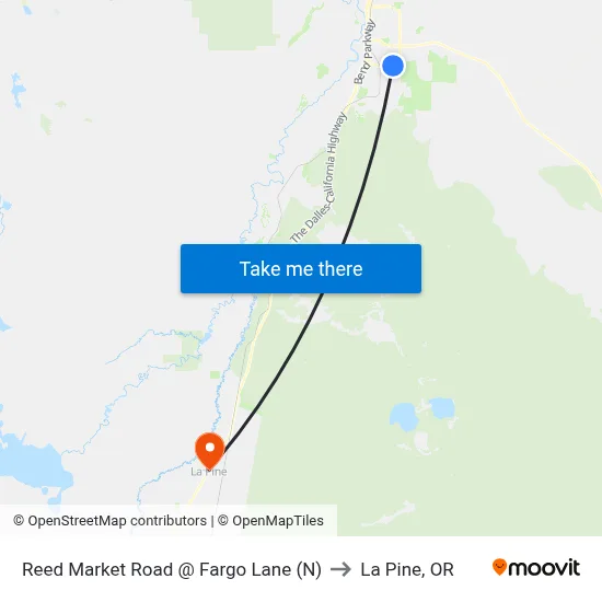 Reed Market Road @ Fargo Lane (N) to La Pine, OR map