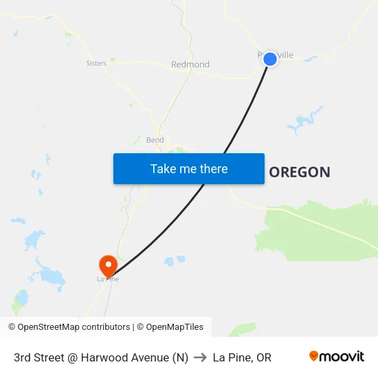 3rd Street @ Harwood Avenue (N) to La Pine, OR map