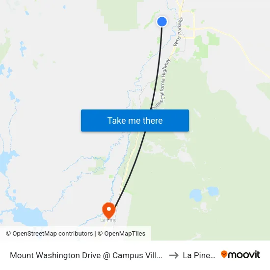 Mount Washington Drive @ Campus Village Way (E) to La Pine, OR map