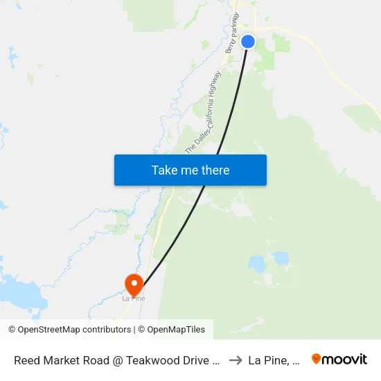 Reed Market Road @ Teakwood Drive (N) to La Pine, OR map