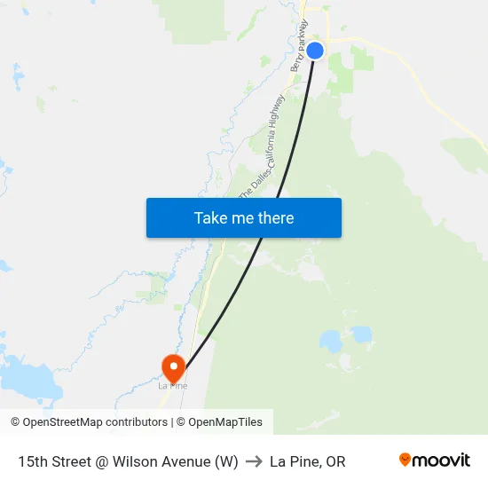 15th Street @ Wilson Avenue (W) to La Pine, OR map