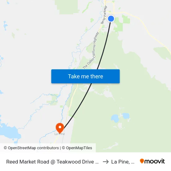 Reed Market Road @ Teakwood Drive (S) to La Pine, OR map