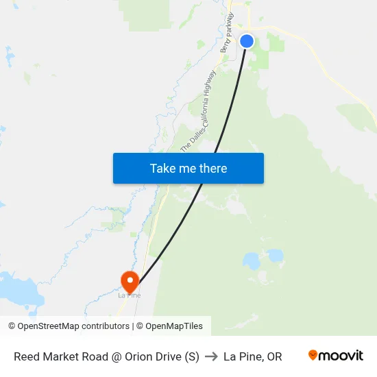 Reed Market Road @ Orion Drive (S) to La Pine, OR map