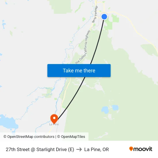 27th Street @ Starlight Drive (E) to La Pine, OR map