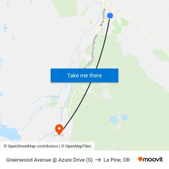 Greenwood Avenue @ Azure Drive (S) to La Pine, OR map