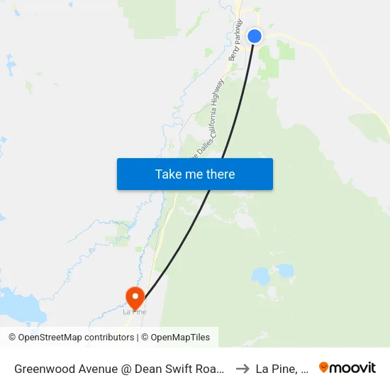 Greenwood Avenue @ Dean Swift Road (S) to La Pine, OR map