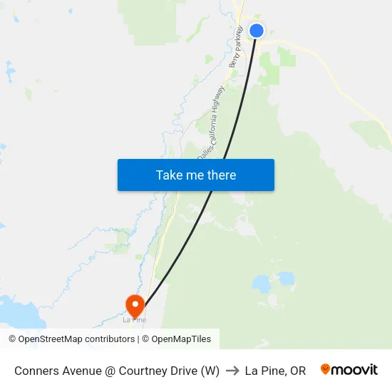 Conners Avenue @ Courtney Drive (W) to La Pine, OR map