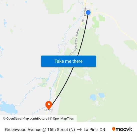 Greenwood Avenue @ 15th Street (N) to La Pine, OR map