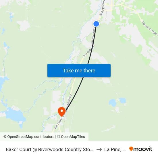 Baker Court @ Riverwoods Country Store (S) to La Pine, OR map