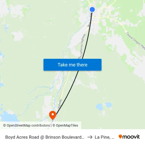 Boyd Acres Road @ Brinson Boulevard (E) to La Pine, OR map