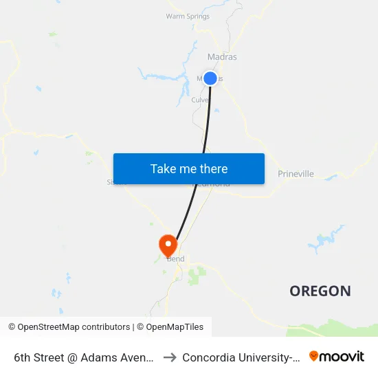 6th Street @ Adams Avenue (S) to Concordia University-Bend map