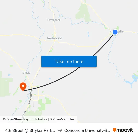 4th Street @ Stryker Park (N) to Concordia University-Bend map