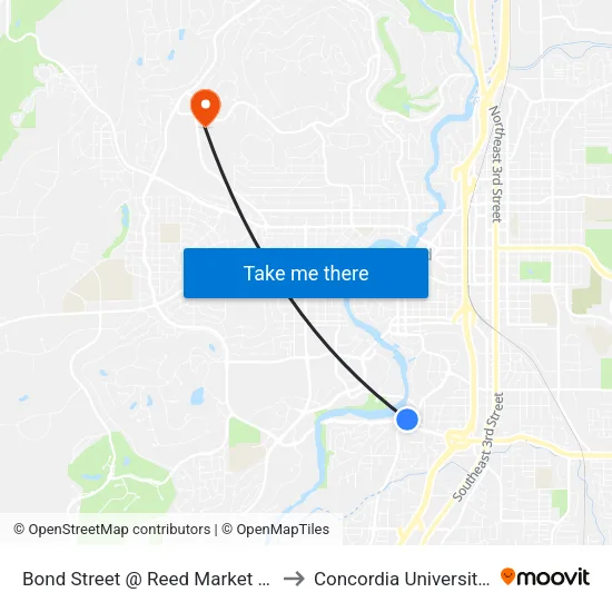 Bond Street @ Reed Market Road (W) to Concordia University-Bend map