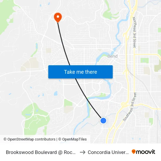 Brookswood Boulevard @ Rock Bluff Lane (E) to Concordia University-Bend map
