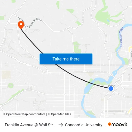 Franklin Avenue @ Wall Street (S) to Concordia University-Bend map