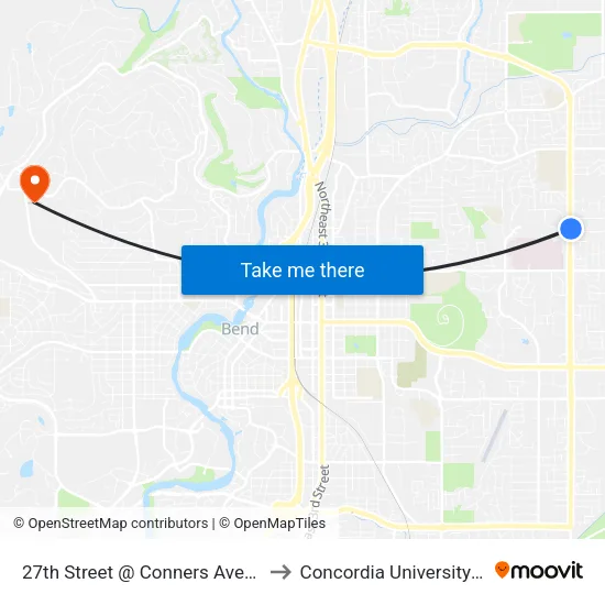 27th Street @ Conners Avenue (E) to Concordia University-Bend map