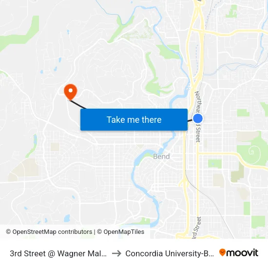 3rd Street @ Wagner Mall (E) to Concordia University-Bend map