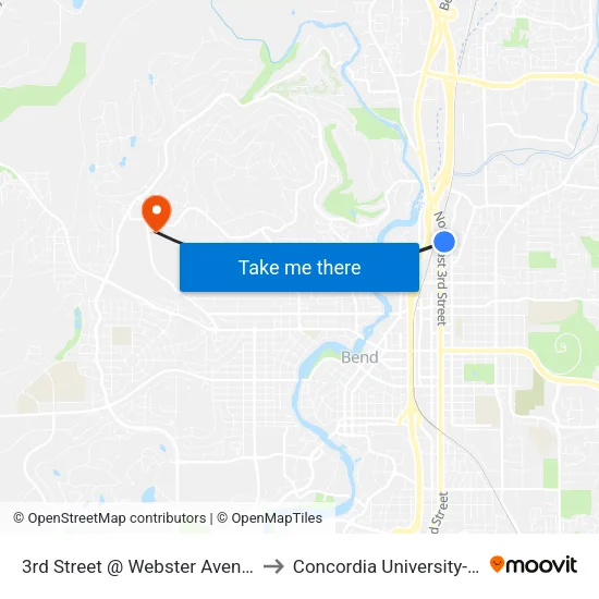 3rd Street @ Webster Avenue (E) to Concordia University-Bend map