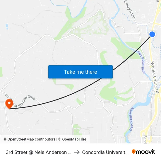 3rd Street @ Nels Anderson Road (E) to Concordia University-Bend map