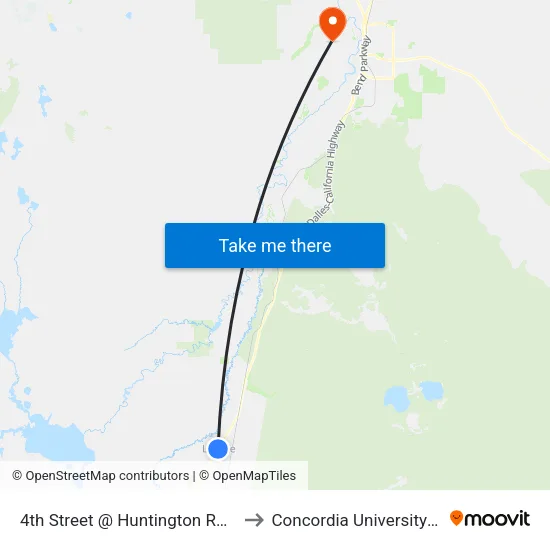 4th Street @ Huntington Road (N) to Concordia University-Bend map