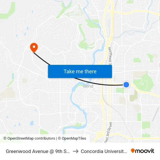 Greenwood Avenue @ 9th Street (S) to Concordia University-Bend map