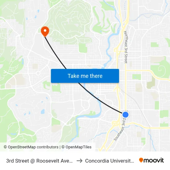 3rd Street @ Roosevelt Avenue (W) to Concordia University-Bend map
