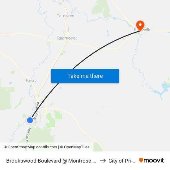 Brookswood Boulevard @ Montrose Pass Street (S) to City of Prineville map