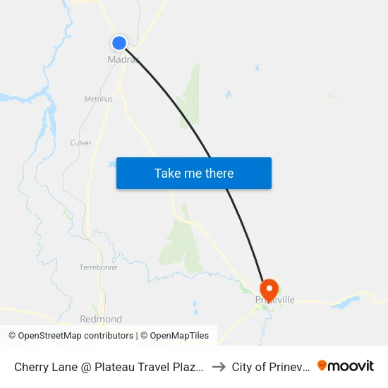 Cherry Lane @ Plateau Travel Plaza (S) to City of Prineville map