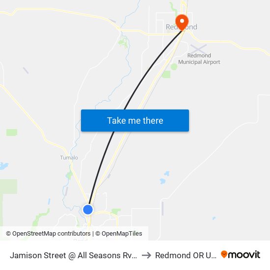 Jamison Street @ All Seasons Rv (W) to Redmond OR USA map