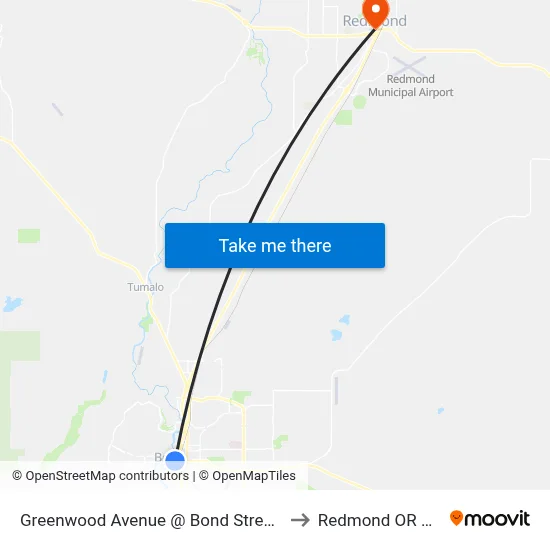 Greenwood Avenue @ Harriman Street (S) to Redmond OR USA map