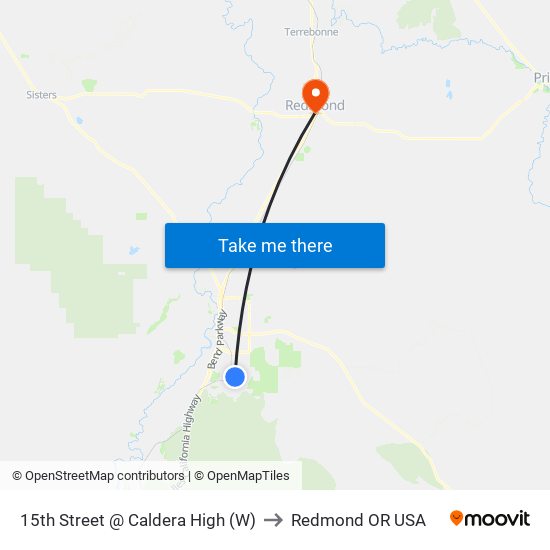 15th Street @ Caldera High (W) to Redmond OR USA map