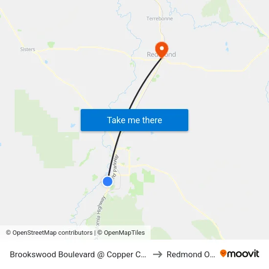 Brookswood Boulevard @ Copper Canyon Way (W) to Redmond OR USA map