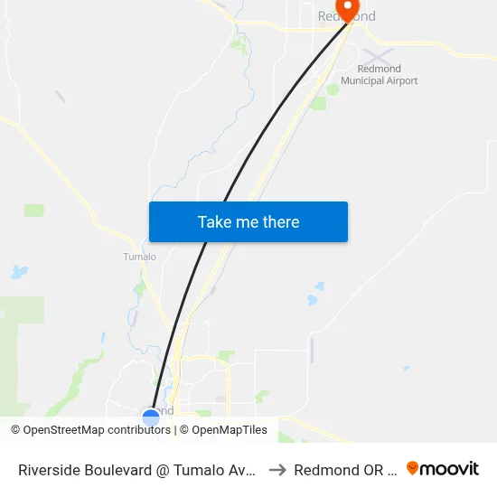 Riverside Boulevard @ Tumalo Avenue (E) to Redmond OR USA map