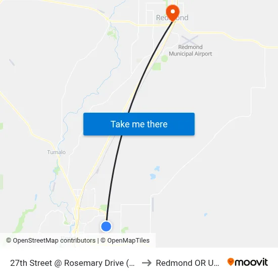 27th Street @ Rosemary Drive (W) to Redmond OR USA map