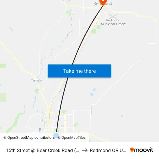 15th Street @ Bear Creek Road (W) to Redmond OR USA map