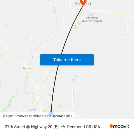 27th Street @ Highway 20 (E) to Redmond OR USA map