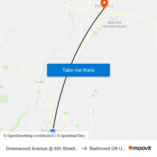 Greenwood Avenue @ 6th Street (N) to Redmond OR USA map