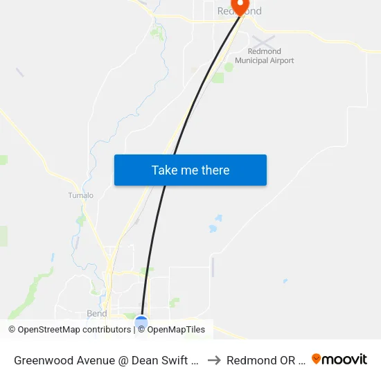 Greenwood Avenue @ Dean Swift Road (S) to Redmond OR USA map