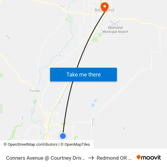 Conners Avenue @ Courtney Drive (W) to Redmond OR USA map