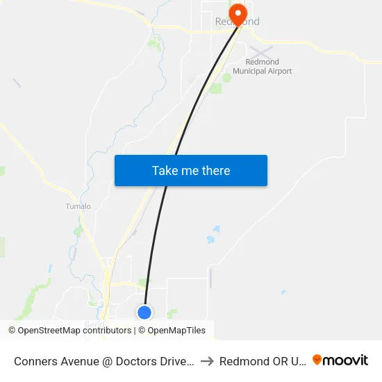 Conners Avenue @ Doctors Drive (W) to Redmond OR USA map