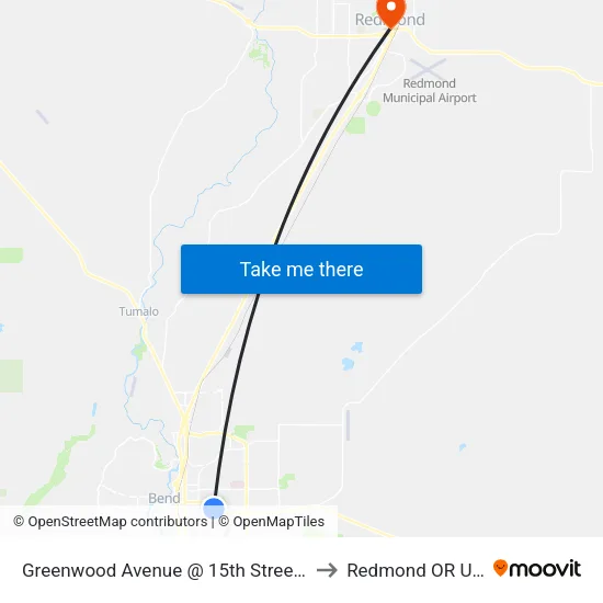 Greenwood Avenue @ 15th Street (N) to Redmond OR USA map