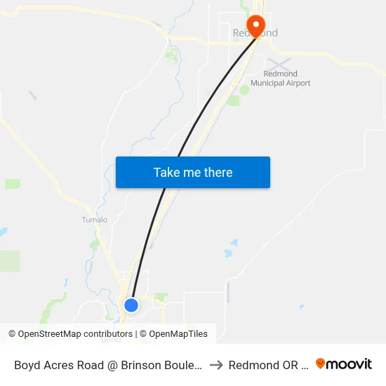 Boyd Acres Road @ Brinson Boulevard (E) to Redmond OR USA map