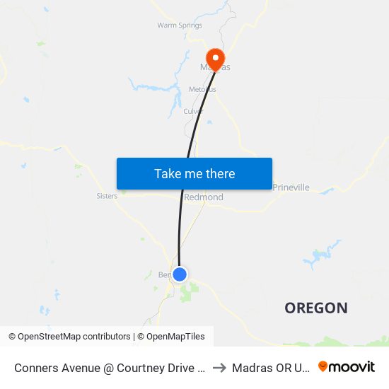 Conners Avenue @ Courtney Drive (W) to Madras OR USA map